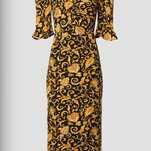 RHODE Felix Dress – Golden Baroque Print – Size 4